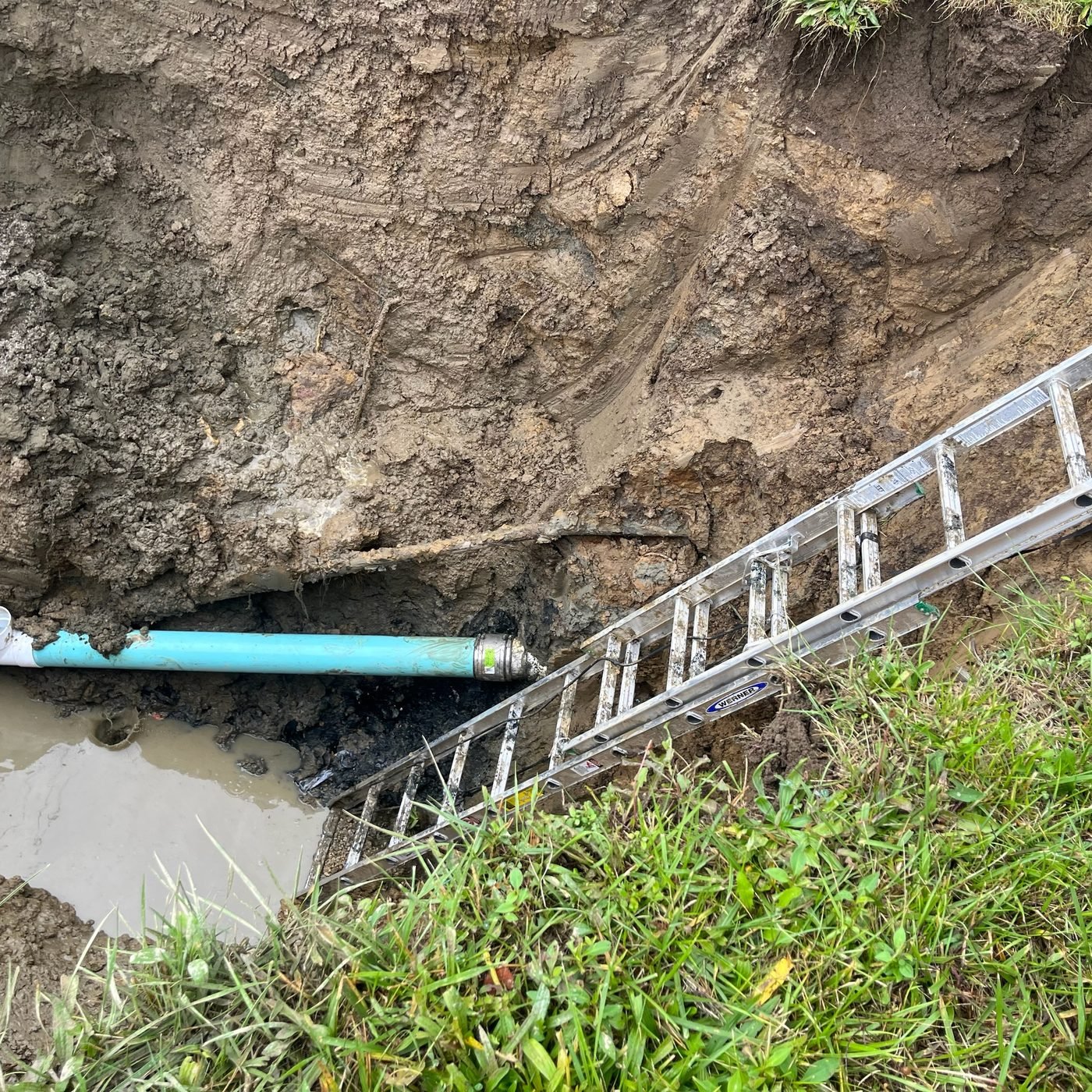 Shored trench after: new line set and connected